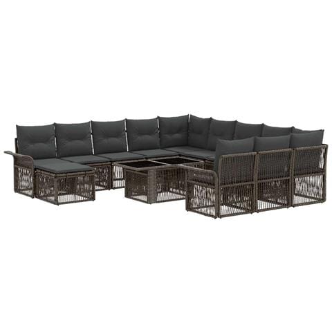 Set Divano da Giardino 13 pz Grigio e Grigio Scuro polyrattan - Foto 1