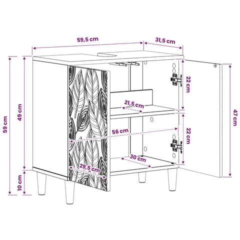 Armadio per Lavabo da Bagno DELFT Legno antico - Foto 9