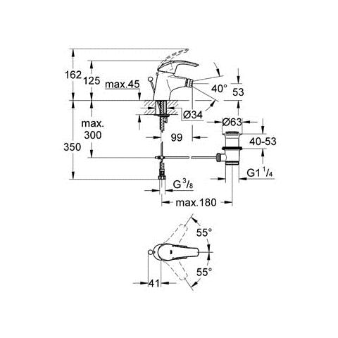 Miscelatore Monocomando Bidet Eurosmart Grohe - Foto 2