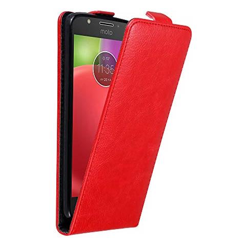 Custodia Compatibile Con Motorola Moto E4 In Rosso Mela - Coperchio Protettivo In Design Flip Con Chiusura Magnetica - Foto 1