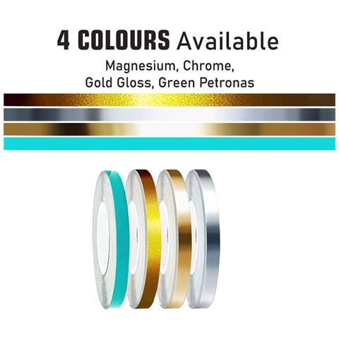 Wheel Trim Strisce Adesive Special Per Cerchi Auto Con Applicatore, Oro, 5 Mm X 6 Mt - Foto 2