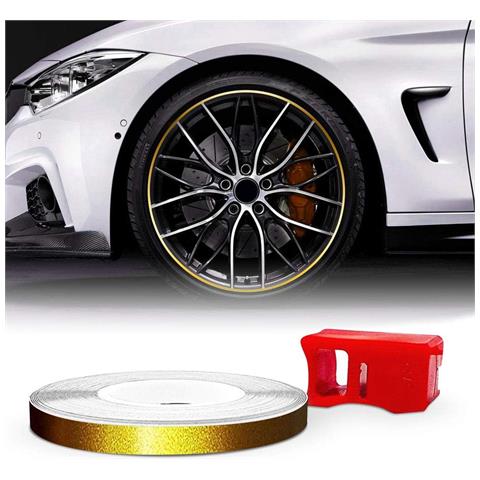 Wheel Trim Strisce Adesive Special Per Cerchi Auto Con Applicatore, Oro, 5 Mm X 6 Mt - Foto 1