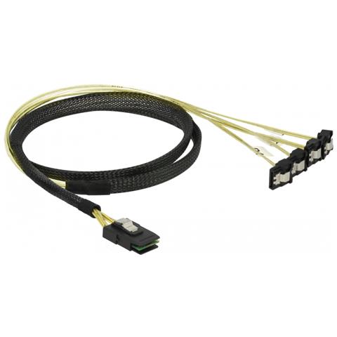 85687 1 x Mini SAS SFF-8087 4 x SATA 7 pin Nero, Giallo cavo di interfaccia e adattatore - Foto 1