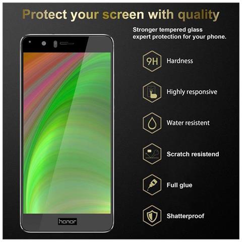 3x Pellicola Armatura A Schermo Intero Compatibile Con Honor V8 In Trasparente Con Nero - 3x Vetro Temperato (tempered) Di Protezione Del Display In Durezza 9h Con 3d Touch - Foto 2