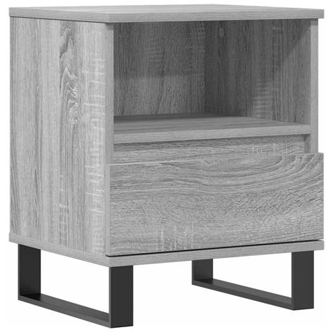 Comodino Grigio Sonoma 40x35x50 Cm In Legno Multistrato - Foto 1