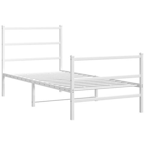 Giroletto Con Testiera E Pediera Metallo Bianco 90x190 Cm - Foto 2