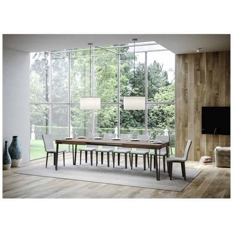 Tavolo Allungabile 90x180/284 Cm Rio Telaio Antracite - Noce - Foto 2