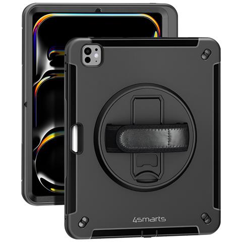 Cover Per Ipad Pro 11 2024 / M5 2025 In Bi-materiale Anti-urto Impugnatura A Cavalletto, Nero - Foto 1