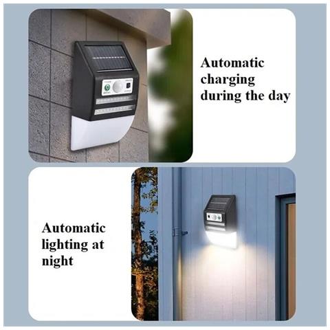 Applique Doppia Striscia Led Muro Parete Esterno Solare Sensore Movimento 0597 - Foto 2