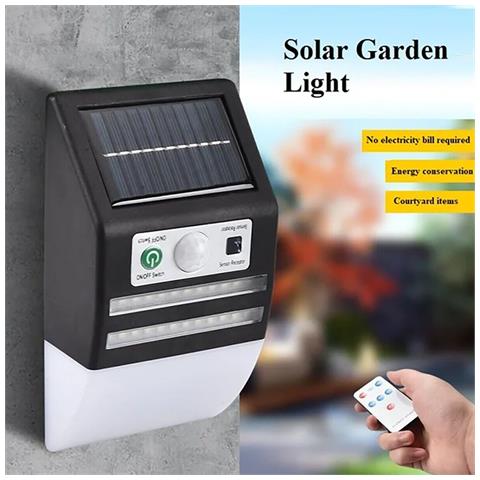 Applique Doppia Striscia Led Muro Parete Esterno Solare Sensore Movimento 0597 - Foto 3