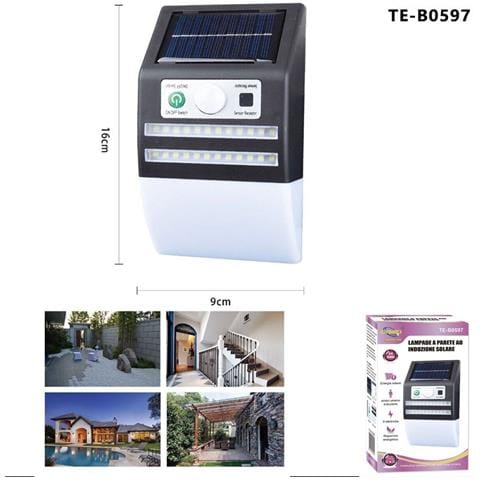 Applique Doppia Striscia Led Muro Parete Esterno Solare Sensore Movimento 0597 - Foto 1