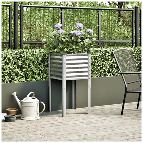 Fioriera Da Giardino 45x45x88 Cm In Acciaio Zincato - Foto 3