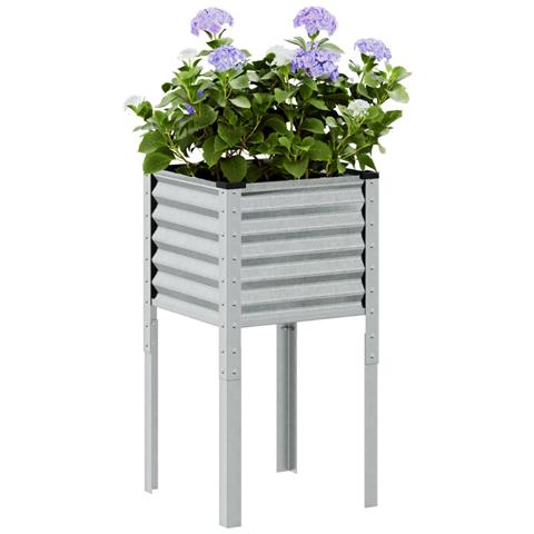 Fioriera Da Giardino 45x45x88 Cm In Acciaio Zincato - Foto 1