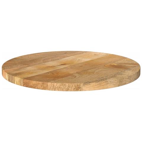 Piano Per Tavolo 40x3,8 Cm Rotondo In Legno Massello Di Mango - Foto 2