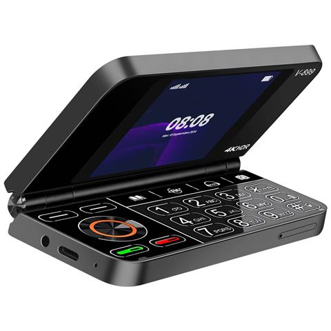 Telefono V899 2G Nero Dual Sim Doppio Schermo con Tasti Display 2,8" HD+ Micro SD - Foto 1