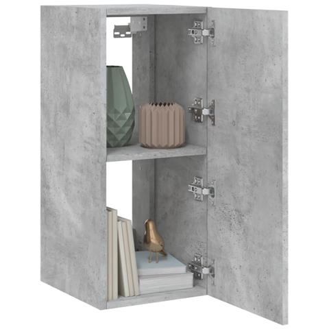 Mobile TV a Parete con Luci LED Grigio Cemento 30,5x35x70 cm - Foto 10