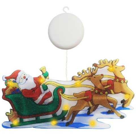 Decorazione Christmas Adesiva In Cristallo Con Luci Led Santa Claus. - Foto 1