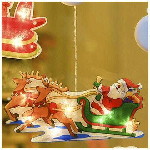 Decorazione Christmas Adesiva In Cristallo Con Luci Led Santa Claus. - Foto 2