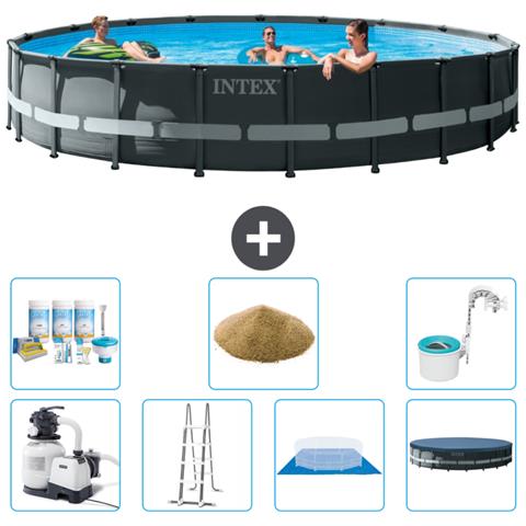 Piscina Fuori Terra - In Giro - 610x122 Cm - Grigio - Include Accessori Coordinati A2958 - Foto 1