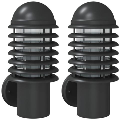 Lusso Casadino -  Applique Da Esterno 2 Pz Nere In Acciaio Inossidabile - Foto 1