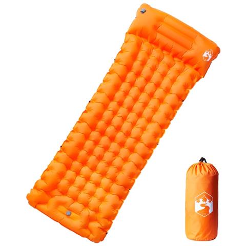 Materasso Campeggio Autogonfiabile Cuscini 1 Persona Arancio - Foto 1