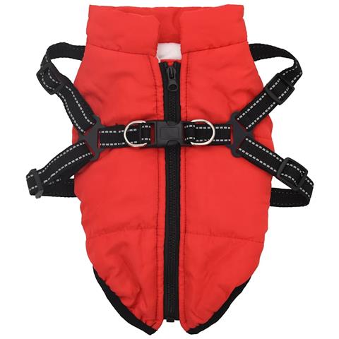 Cappotto Cani Imbracatura Impermeabile Riflettente Rosso L40 - Foto 2