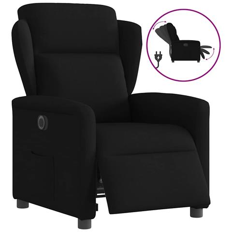 Poltrona Elettrica Reclinabile Nera in Tessuto - Foto 1