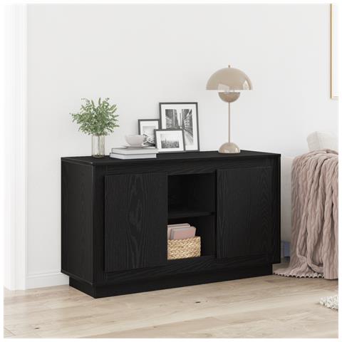 Buffet  Nero Rovere 102x35x60 cm Legno ingegnerizzato - Foto 2