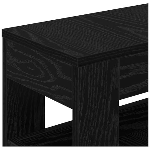 Armadio da bagno stretto con ruote Rovere nero Legno ingegnerizzato - Foto 9