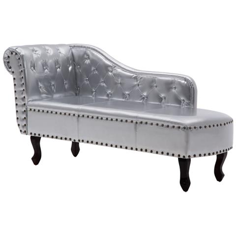 Sedia A Sdraio Argento In Similpelle - Foto 1