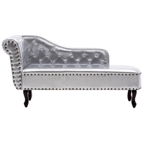 Sedia A Sdraio Argento In Similpelle - Foto 2