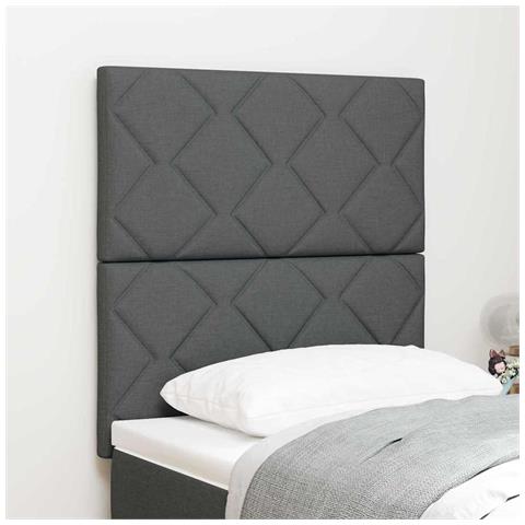 Testiera con luci a strisce a LED Grigio 80 cm Tessuto - Foto 2