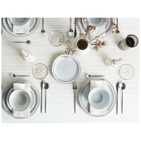 Set Di 12 Stoviglie Chives Gres Porcellanato Grigio Chiaro - Foto 1