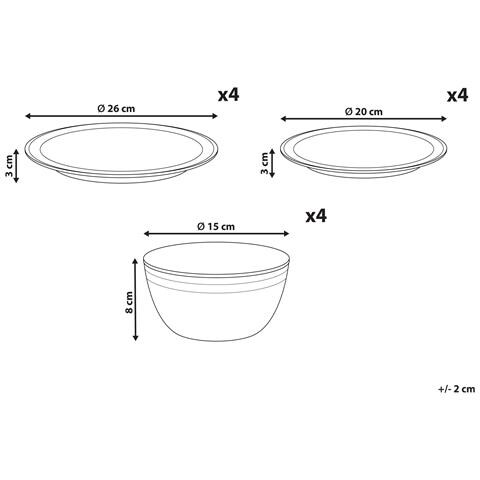 Set Di 12 Stoviglie Chives Gres Porcellanato Grigio Chiaro - Foto 7