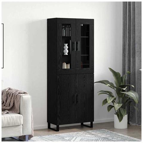 Credenza Rovere nero 69.5 x 34 x 90 cm Legno multistrato - Foto 2