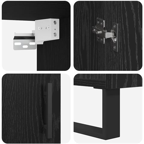 Credenza Rovere nero 69.5 x 34 x 90 cm Legno multistrato - Foto 9