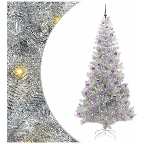 Albero di Natale con 300 LED con supporto Argento 240 cm PET - Foto 1