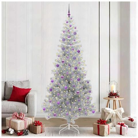 Albero di Natale con 300 LED con supporto Argento 240 cm PET - Foto 2
