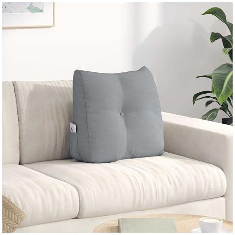 Cuscino per Schiena Grigio chiaro 45 x 24 x 50 cm Tessuto - Foto 2