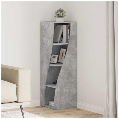 Mobile angolare Bianco 32x32x102cm Legno multistrato - Foto 2