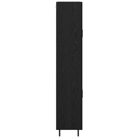 Credenza 2 pcs Rovere Nero Legno Stratificato e Vetro - Foto 9