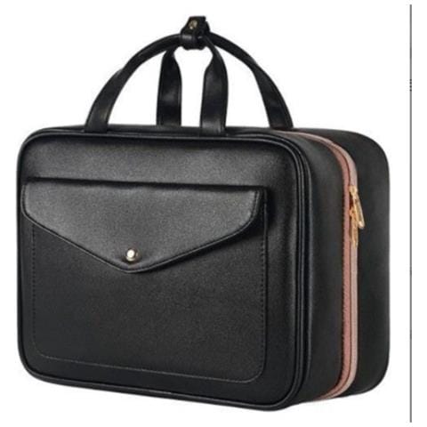 Trousse Da Toilette Da Viaggio Pieghevole Da Appendere - Organizer Cosmetici Piccolo, Impermeabile E Di Grande Capacità Black - Foto 3