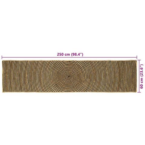 Tappeto Naturale e Nero 60 x 250 cm Juta - Foto 9