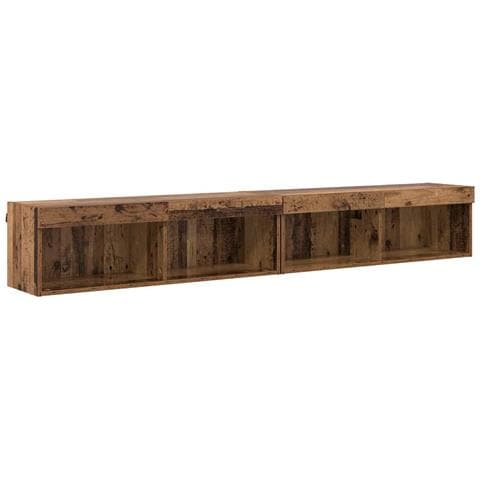 Set mobile TV con led Legno vecchio Legno multistrato - Foto 1