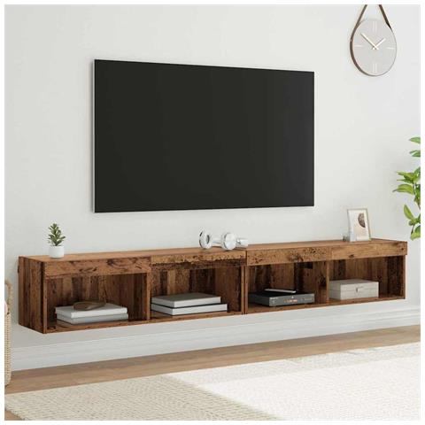 Set mobile TV con led Legno vecchio Legno multistrato - Foto 2