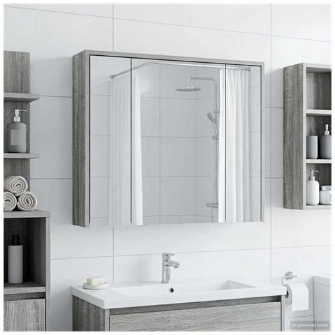 Mobiletto per specchio da bagno Grigio Sonoma - Foto 2