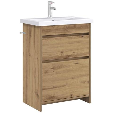 Mobiletto da Bagno Sotto Lavabo Rovere Artigianale - Foto 2