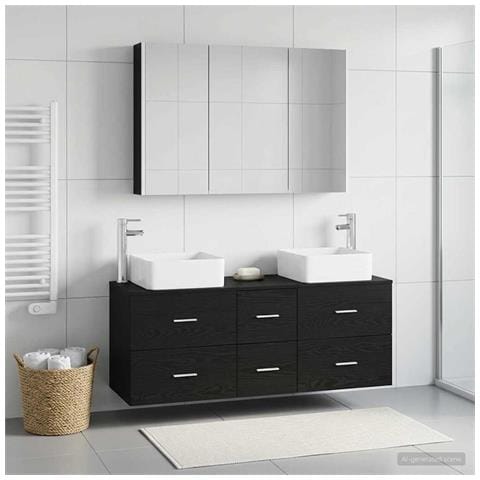 Set di mobili per il bagno 4 pcs Rovere Nero - Foto 2