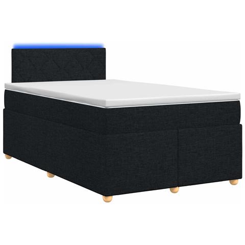 Letto box spring con materasso Nero 120 x 190 cm Tessuto - Foto 1