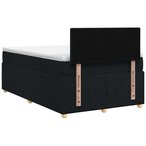 Letto box spring con materasso Nero 120 x 190 cm Tessuto - Foto 9